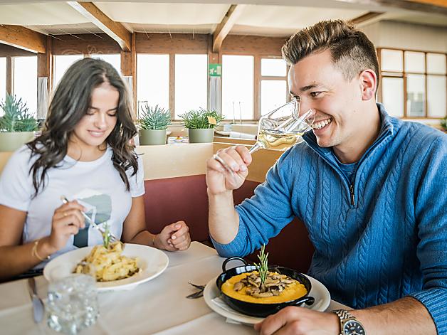 Delicious rest at a hut while hiking in South Tyrol